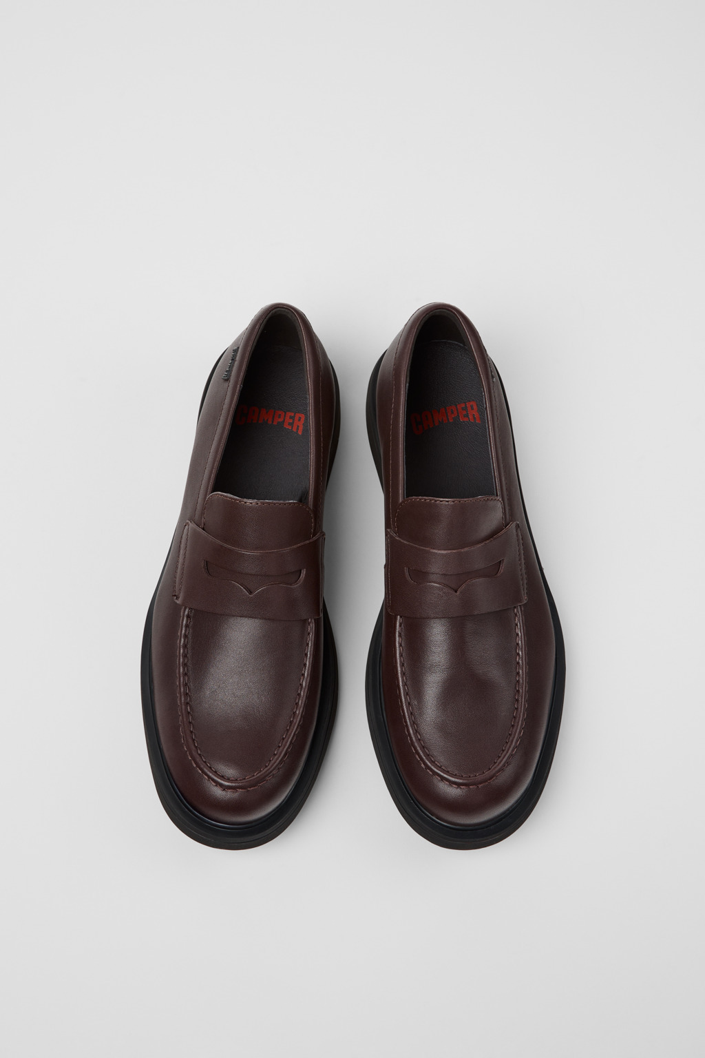 Camper Round-toe Loafers In Brown