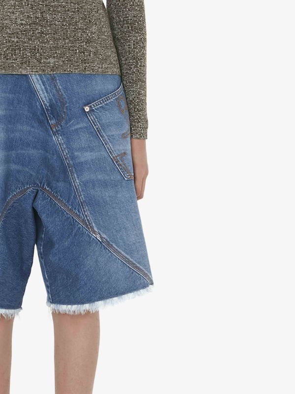 Jw Anderson Twisted Workwear Denim Shorts In Blue
