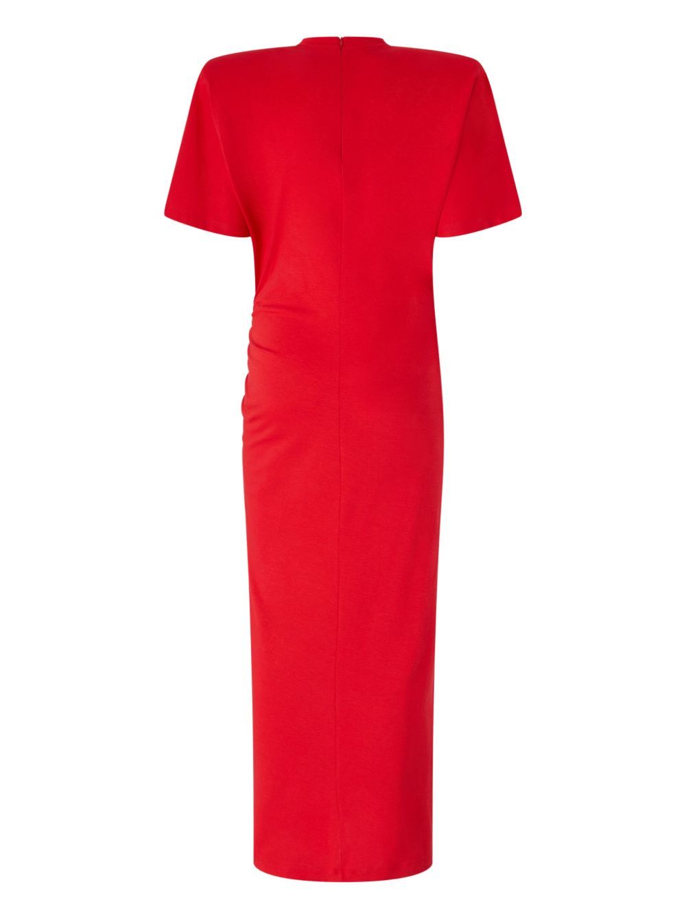 Pinko Long T-shirt Dress With Padded Shoulders In Red