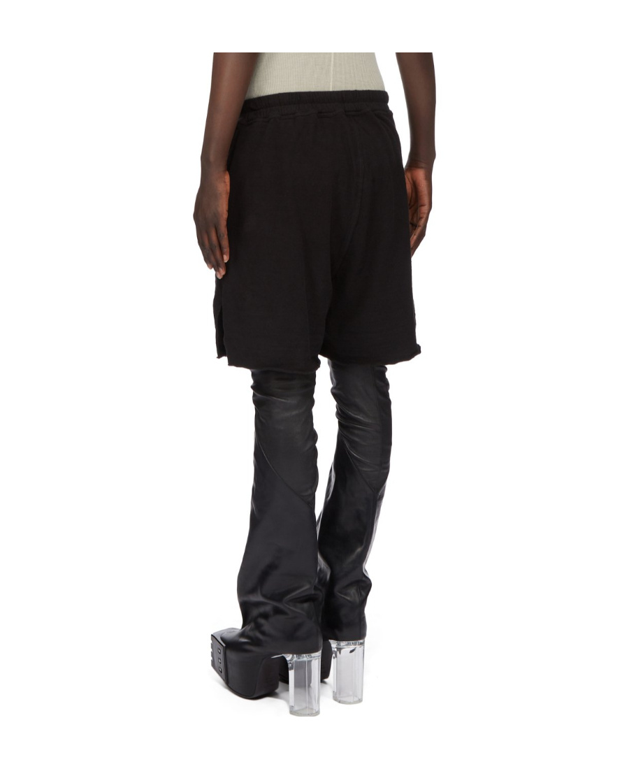 Rick Owens Bermuda Shorts With Back Pockets And Elastic Waistband In Black