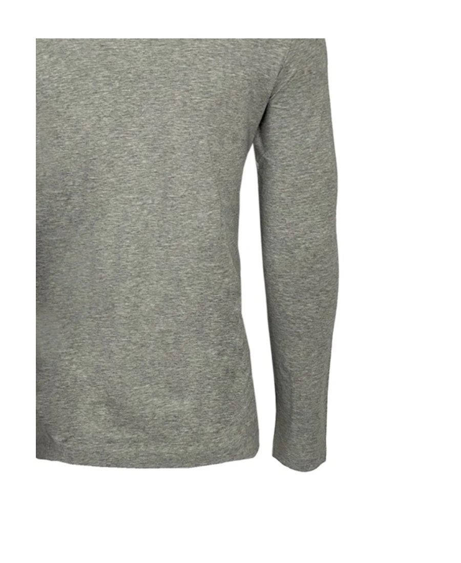 Hugo Boss T-shirt With Round Neck And Long Sleeves In Gray