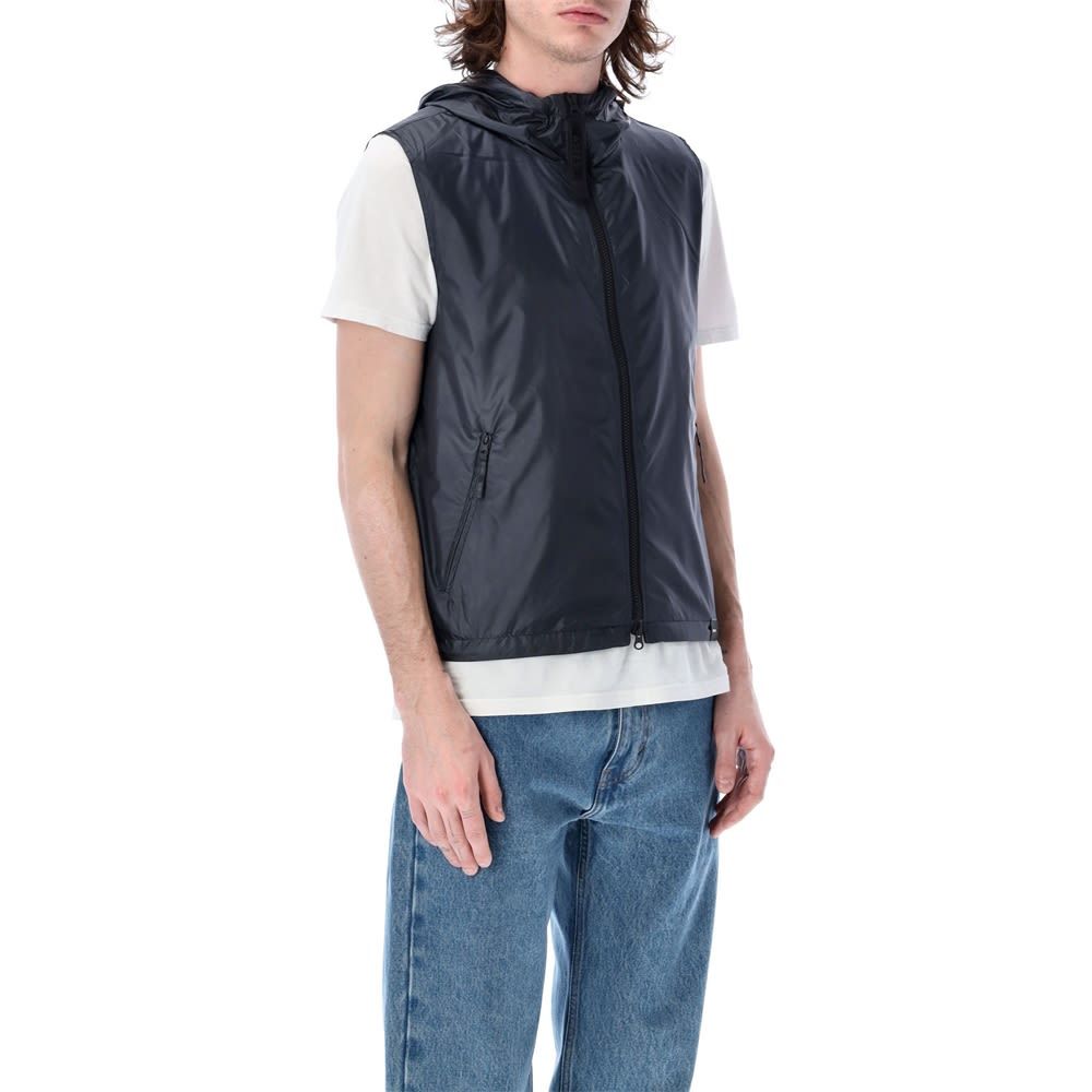 Aspesi Lightweight Hooded Gilet In Black