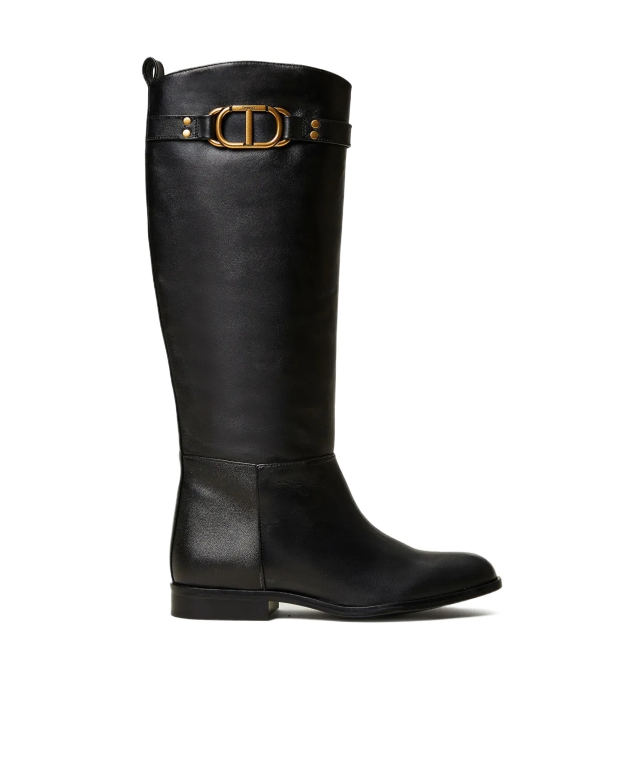 Shop Twinset Oval T Leather Boots