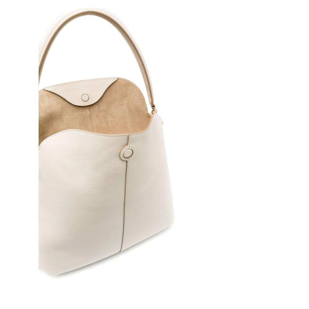 Tod's Small T Case Leather Tote Bag In White