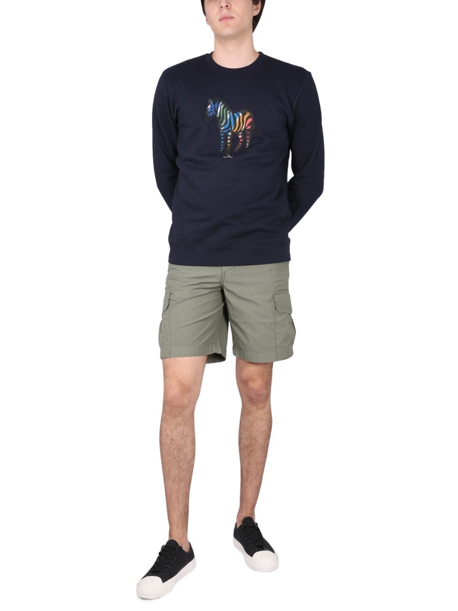 Shop Ps By Paul Smith Straight-leg Cargo Shorts In Gray