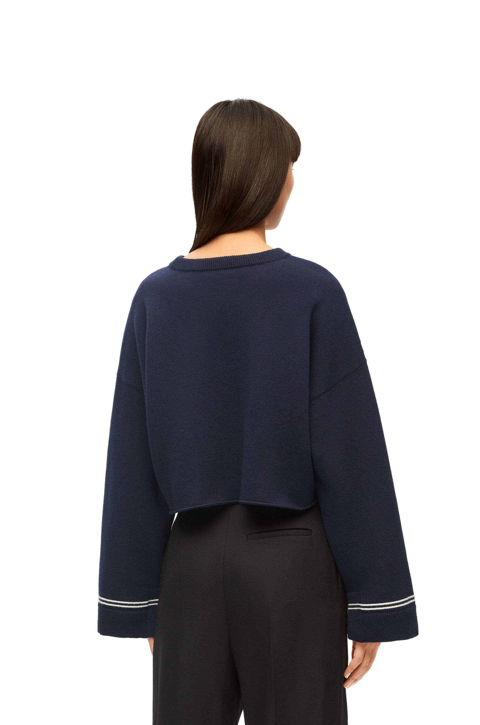 Loewe Argyle Short Woolen Sweater In Blue