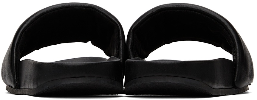 Ambush Quilted Lettering Logo Sliders Man Sandals Black Size 9 Calfskin In Black
