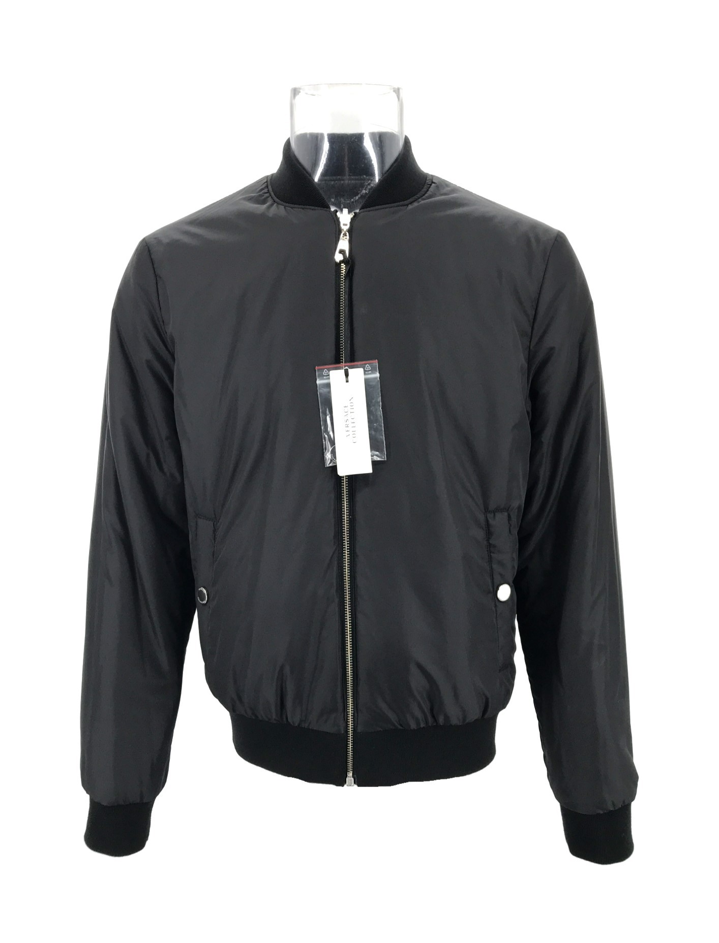 Versace Double-sided Long-sleeved Baseball Jacket In Gray