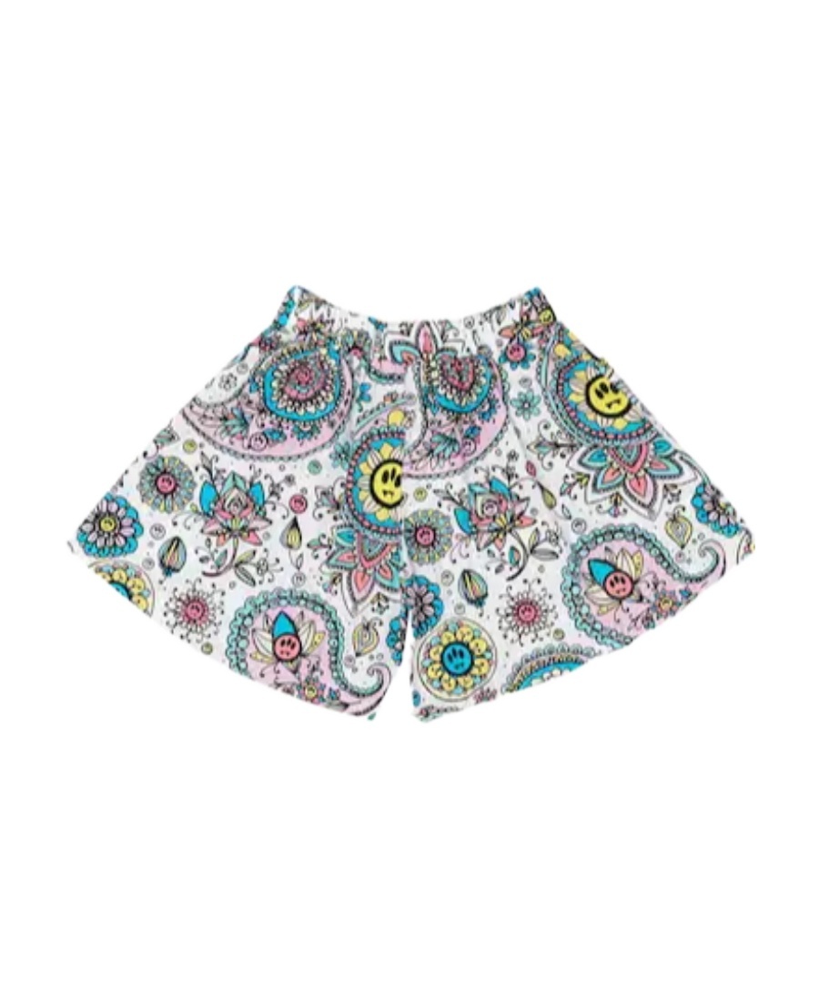 Barrow Paisley-print Elasticated Shorts In Gray
