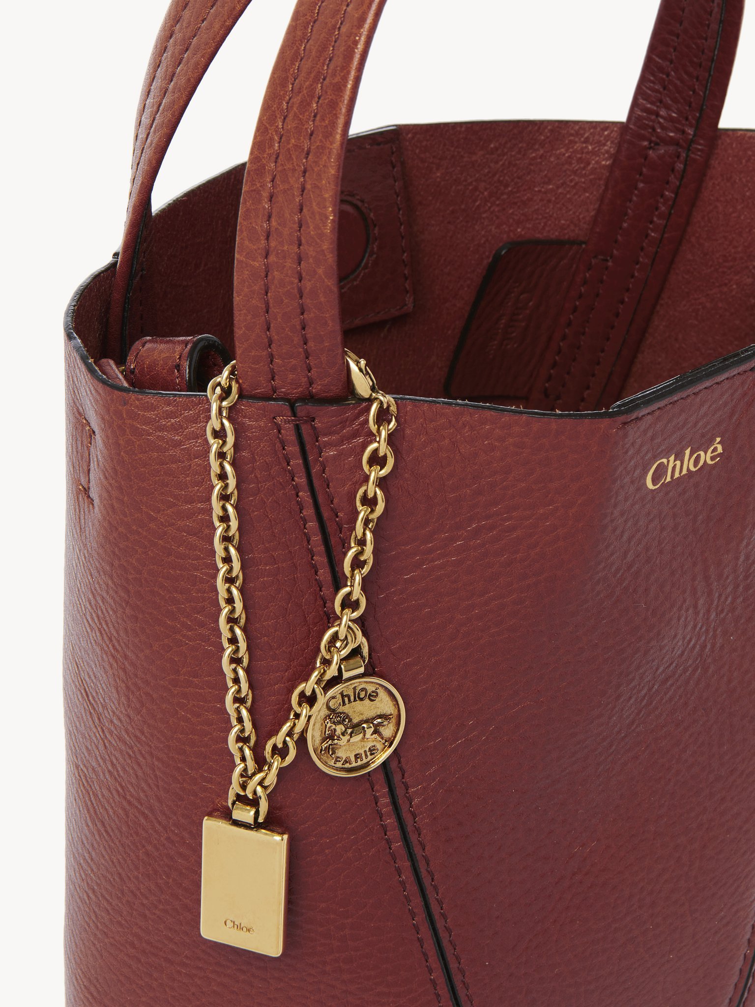 Chloé Small Spin Tote Bag In Grained Leather