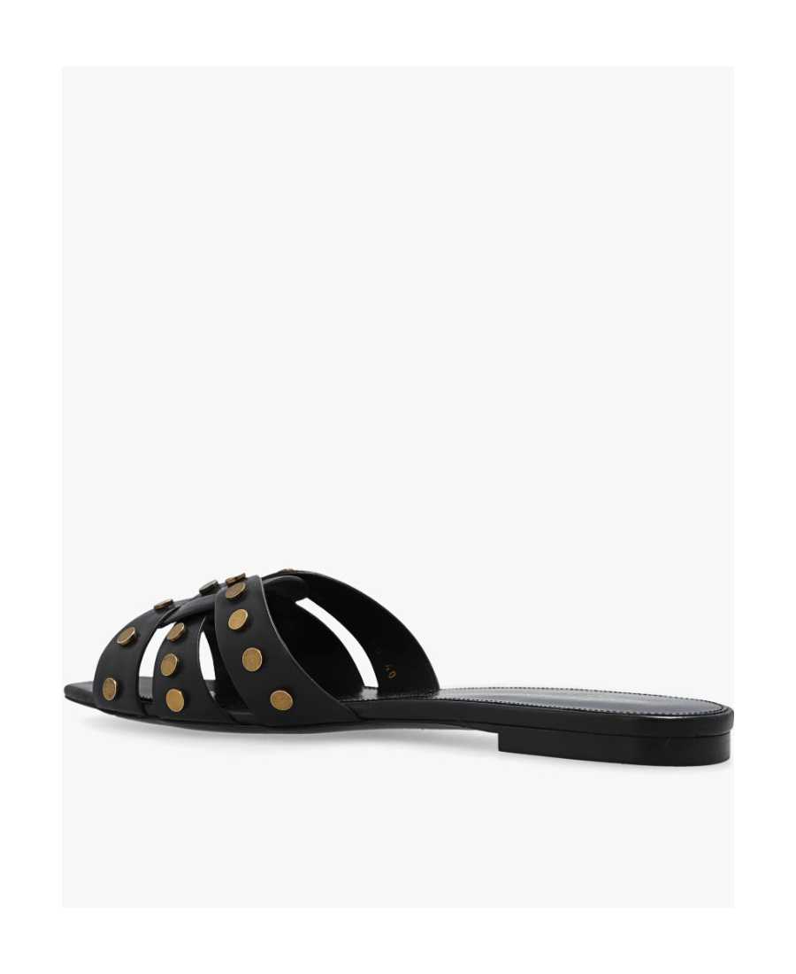 SAINT LAURENT SLIP-ON SQUARE-TOE SANDALS