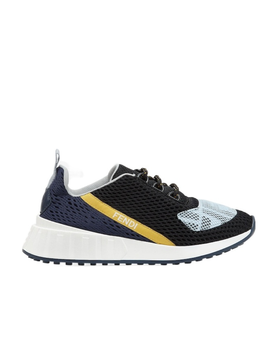 Fendi Monogram-print Lace-up Sneakers In Black