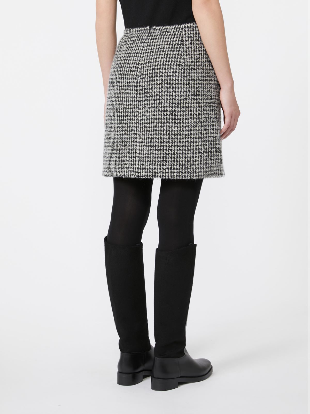 Max Mara Wool And Alpaca Mini Skirt In Gray
