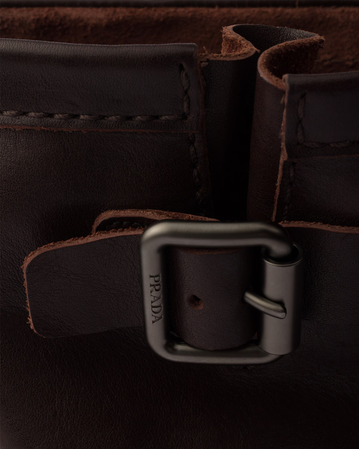 Prada Chocolate Brown Leather Boots In Brown