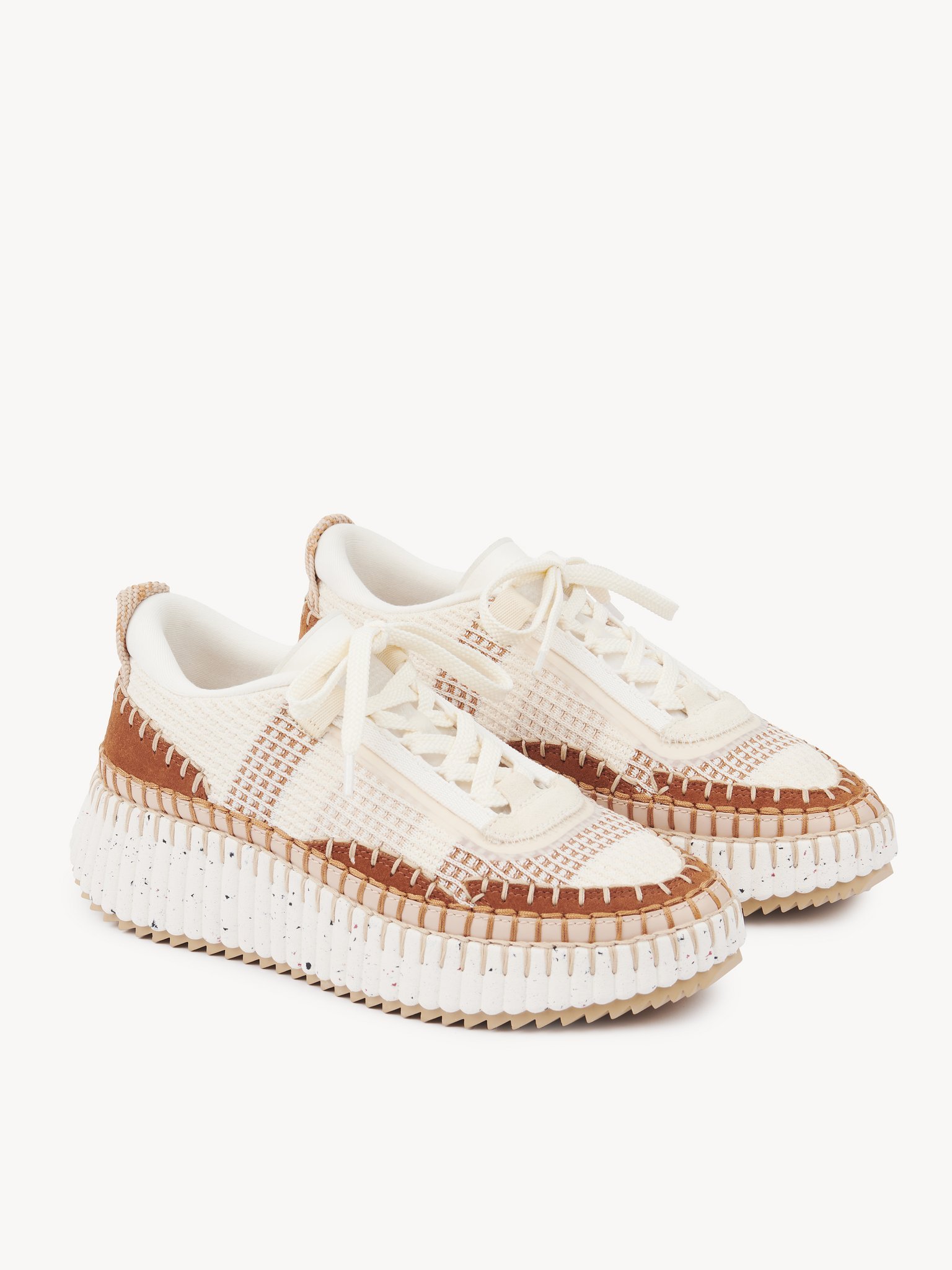Chloé Natural Nama Trainer In Recycled Nylon Women In Multi