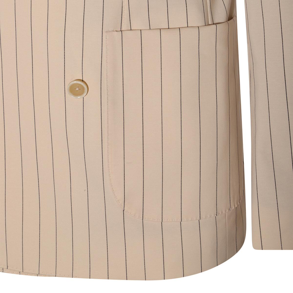 Dolce & Gabbana Tailored Pinstripe Blazer With Front Pockets In Nude