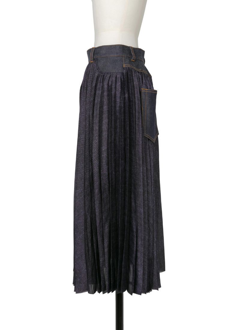 SACAI PLISSÉ MIDI SKIRT