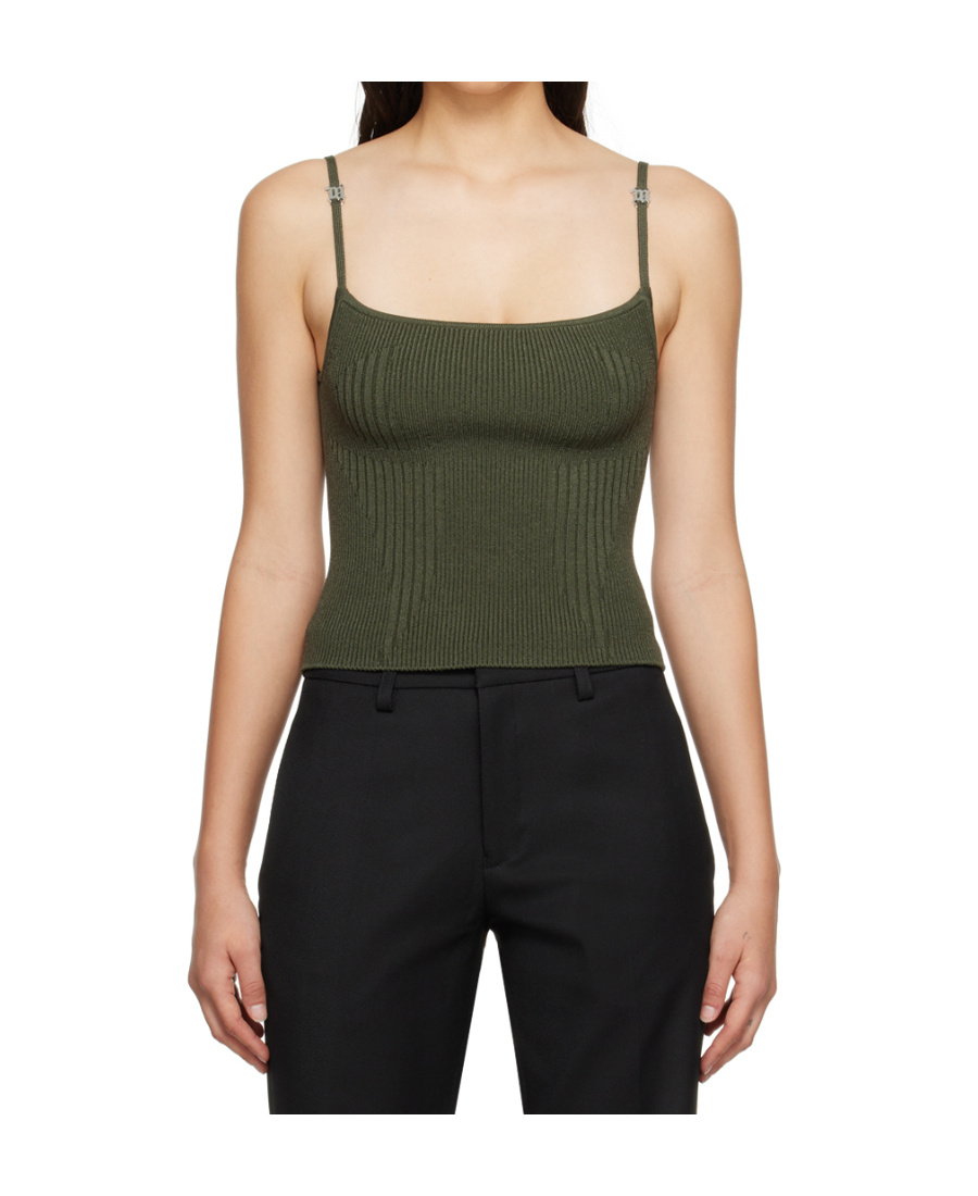 Misbhv Khaki Square Neck Camisole In Black