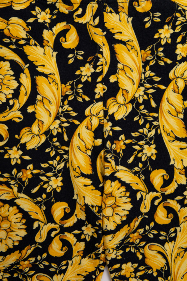 Versace Baroque-pattern Print Leggings In Multicolor