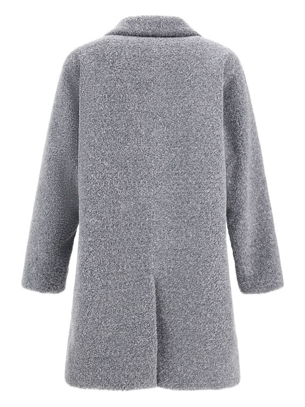 Herno Textured Mohair Wool Single Breasted Coat In Gray