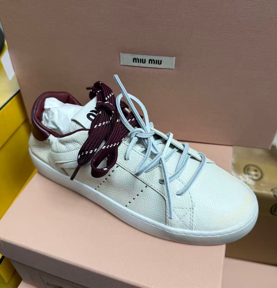 Miu Miu Lace-up Sneakers In Blue