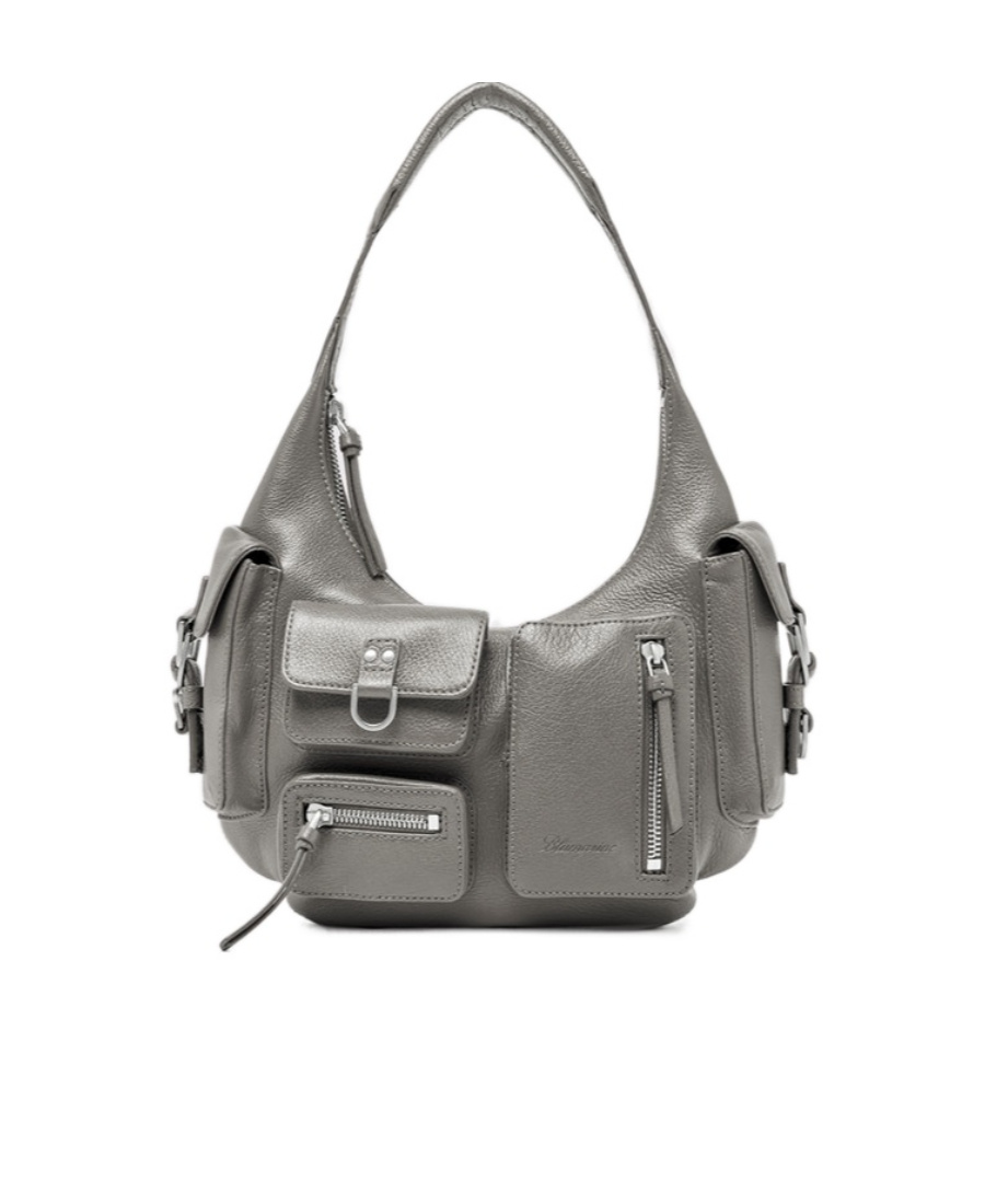 Blumarine Leather Bag With Zip In Gray