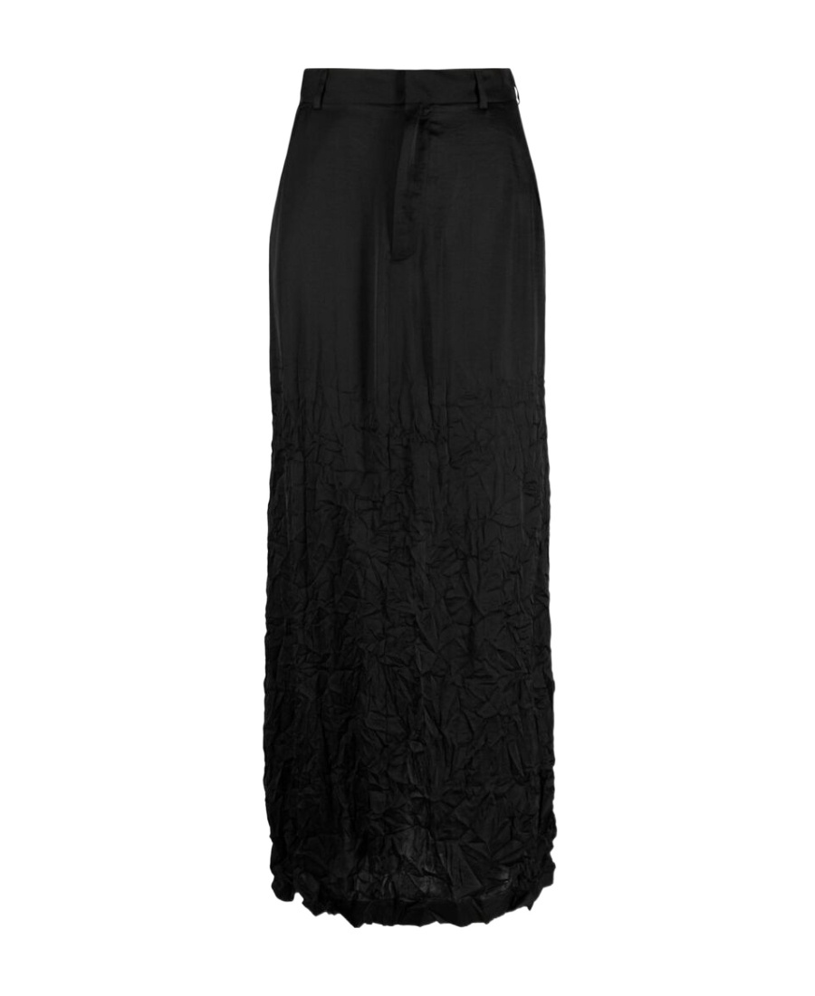 Mm6 Maison Margiela Crinkled Midi Skirt In Black