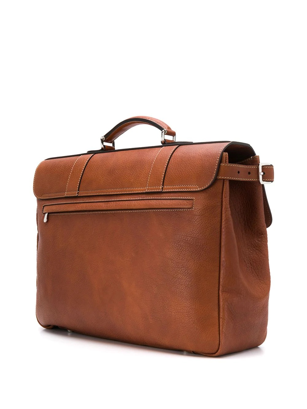 Brunello Cucinelli Classic Logo Printed Briefcase In Orange