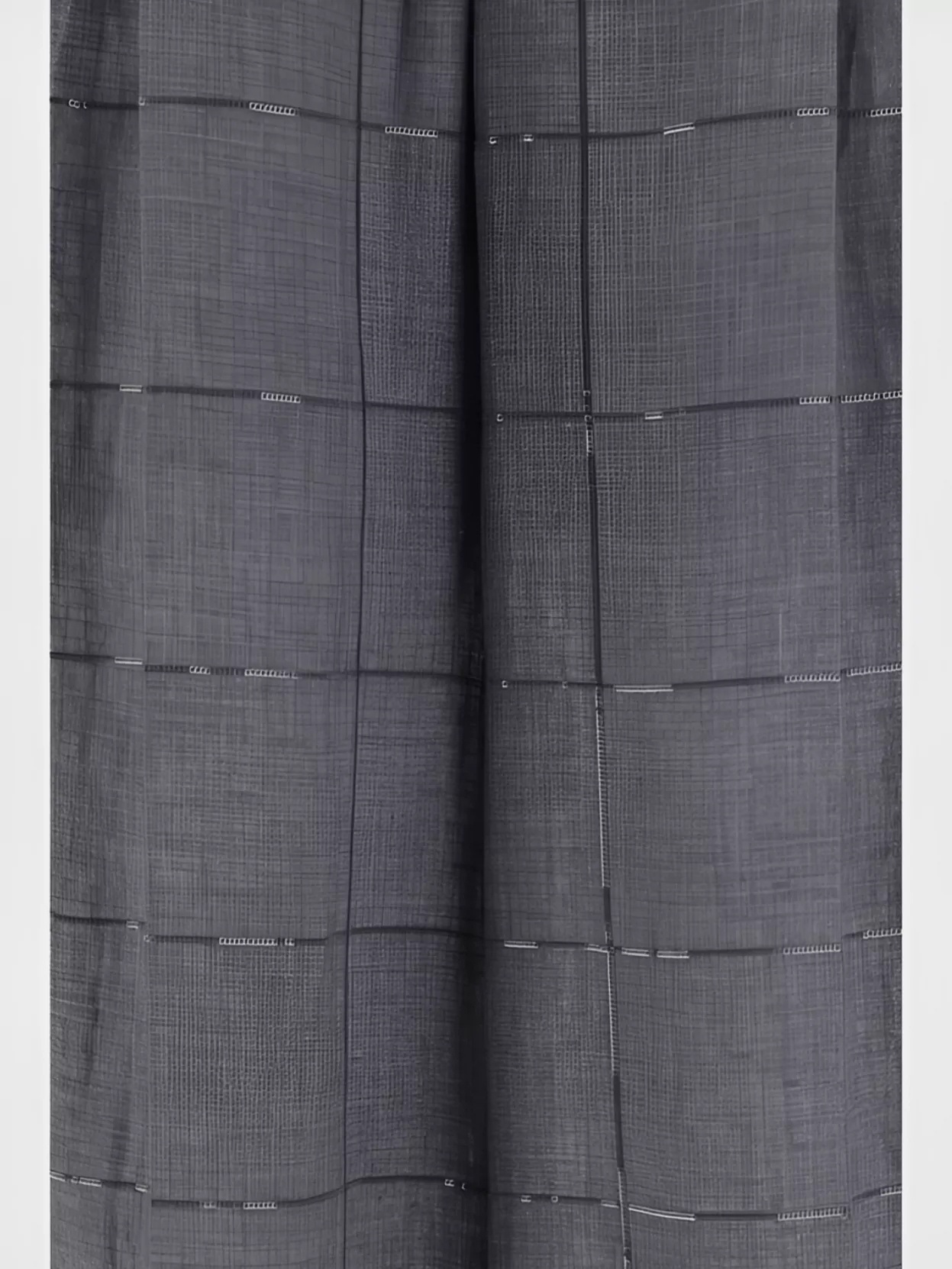 Brunello Cucinelli Check Linen Palazzo Trousers With Sequin Detail In Gray