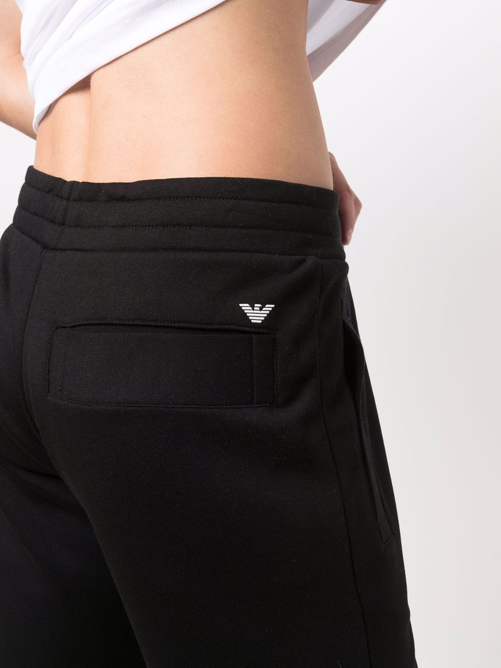 Emporio Armani Logo-embroidered Stretch-cotton Track Pants In Black
