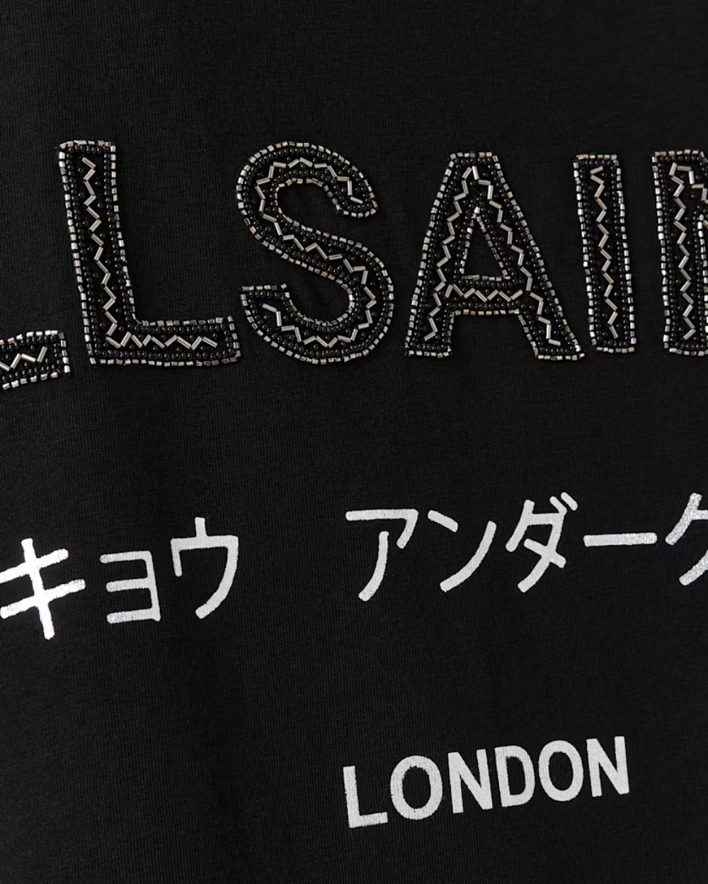 Allsaints Underground Amelie Oversized T-shirt In Black