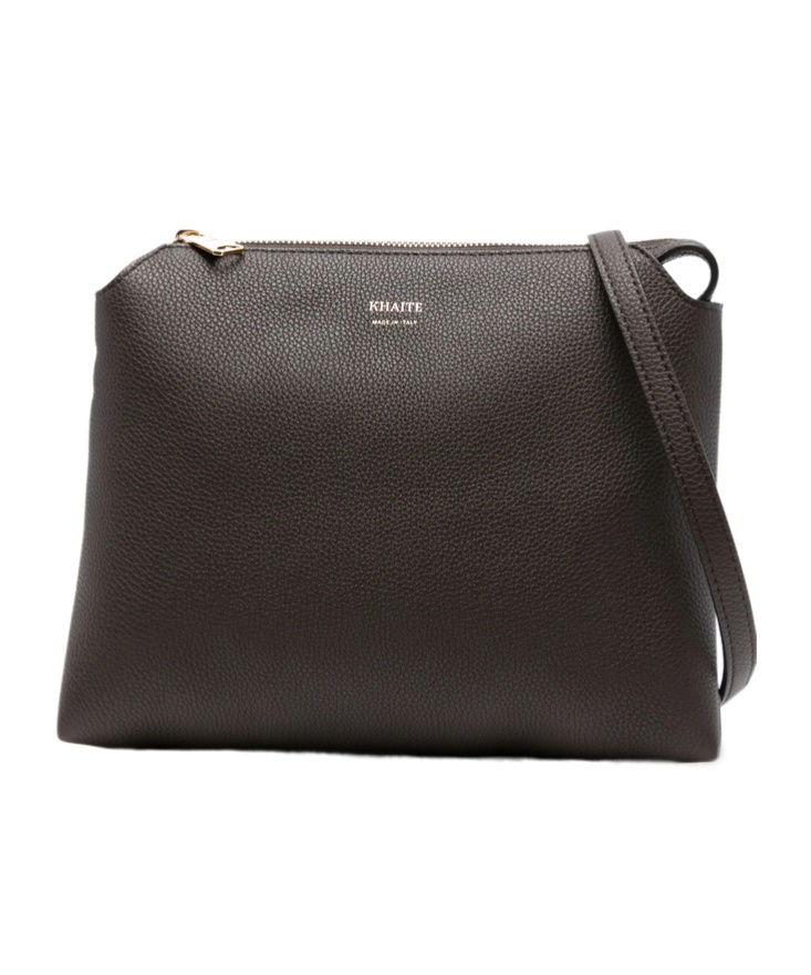Khaite Lina Zip-top Leather Shoulder Bag In Brown