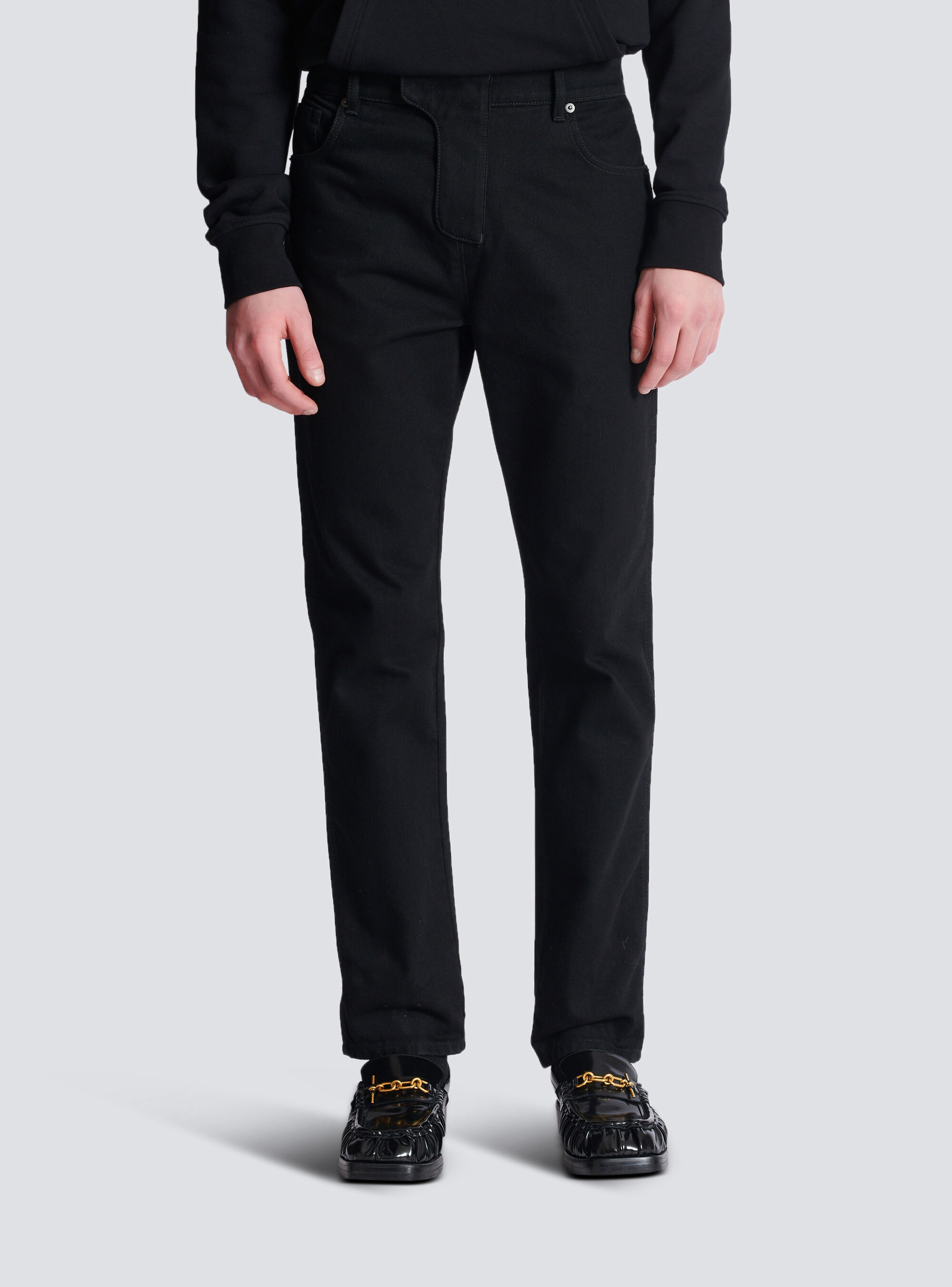 Shop Balmain Regular-fit Denim Jeans