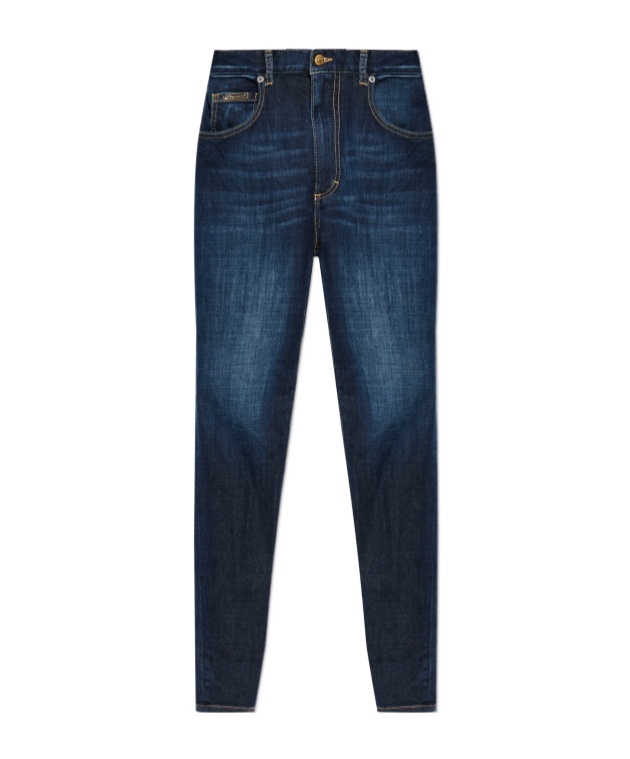 Dsquared2 Gold-tone Logo-plaque Jeans In Blue
