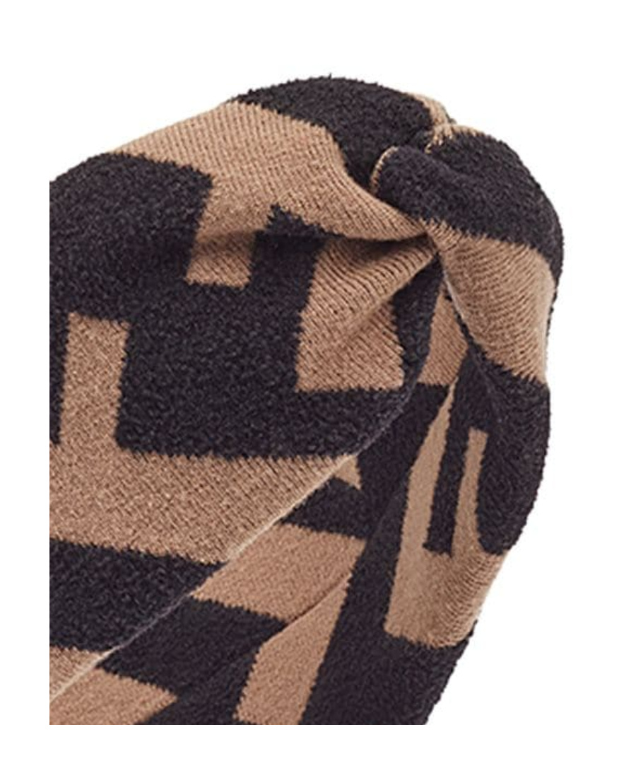 Fendi Logo Intarsia-knit Headband In Black