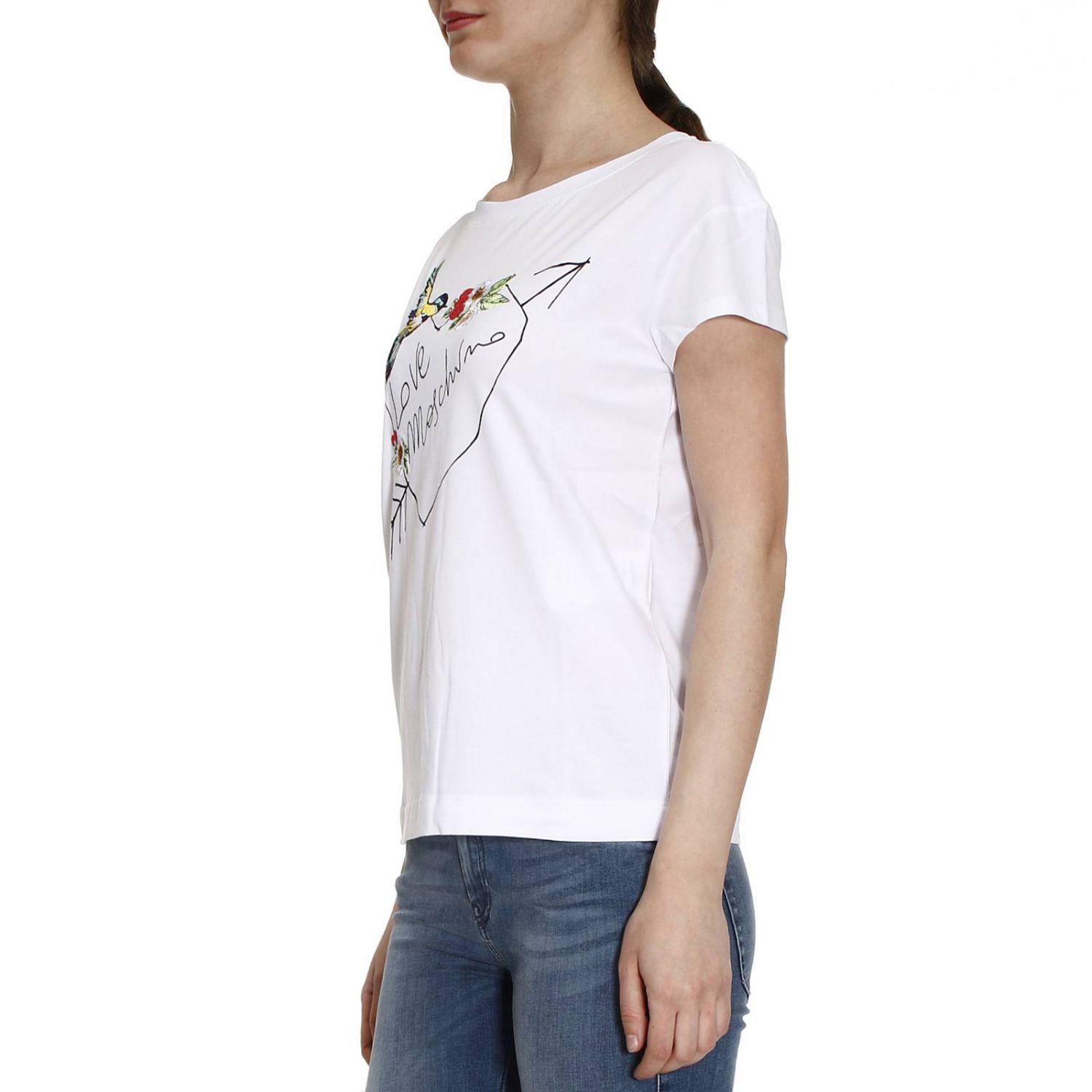 MOSCHINO ROUND COLLAR LOGO T-SHIRT