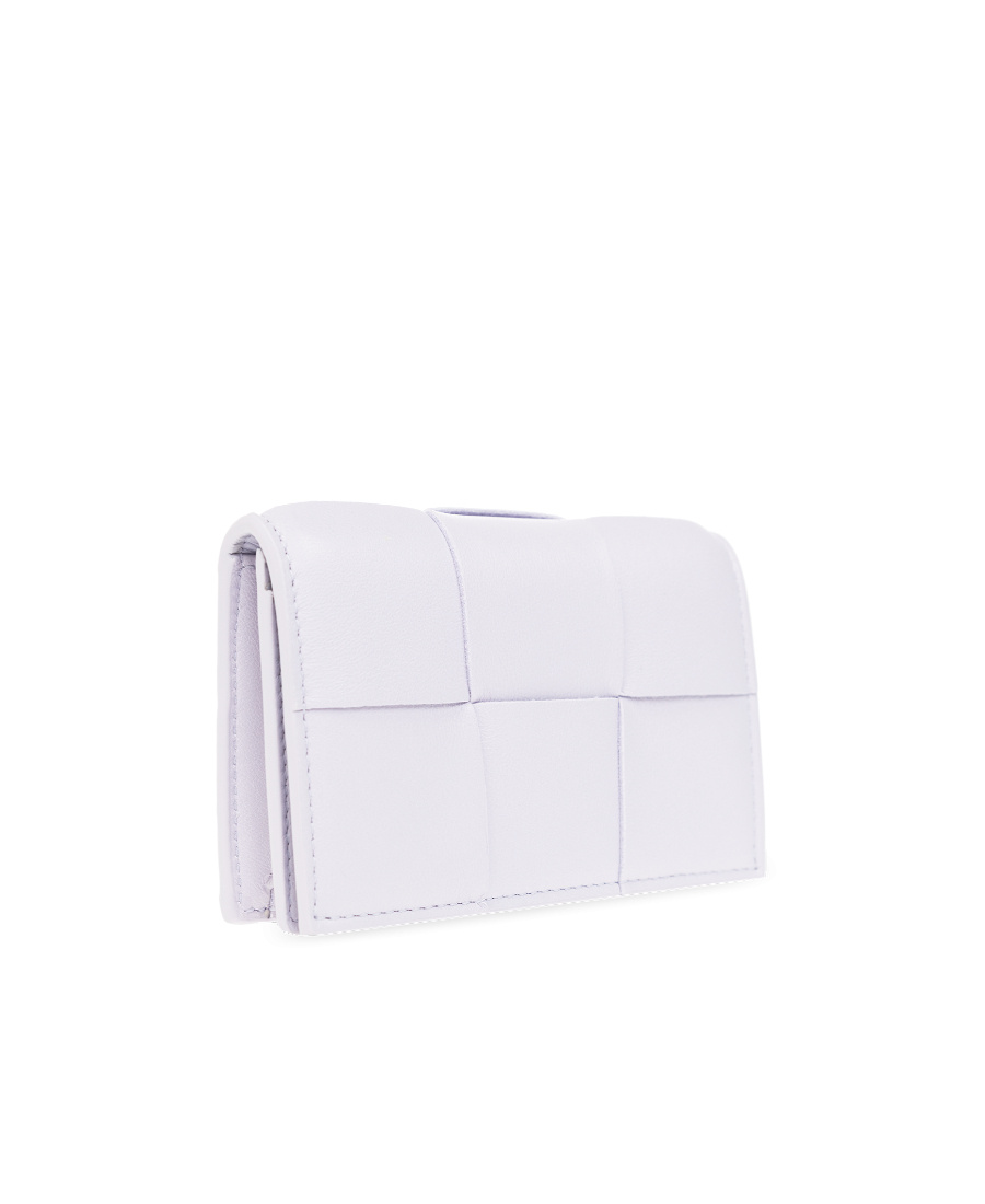 Bottega Veneta Weave Card Bag In Purple