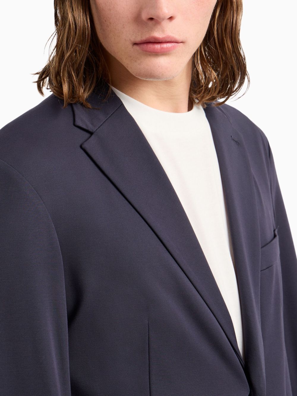 Emporio Armani Official Store Travel Essentials Viscose Blend Jersey Blazer In Black