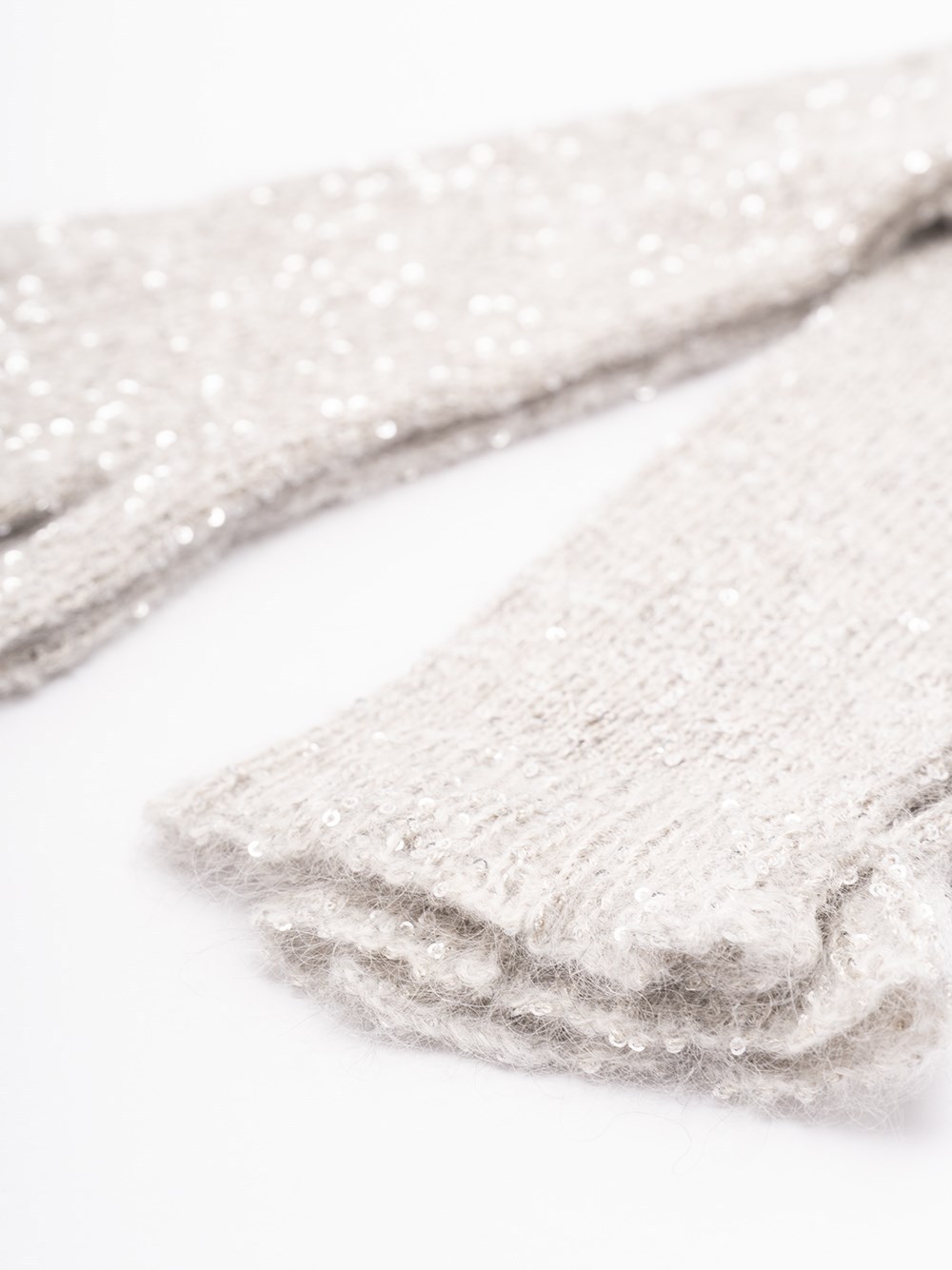 Brunello Cucinelli Paillette Elongated Nylon-blend Gloves