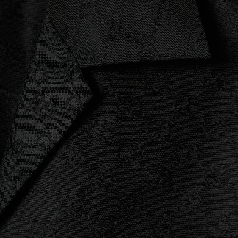 Gucci Classic Short-sleeve Cotton Shirt In Black