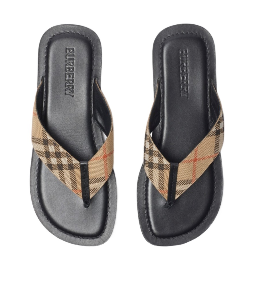 Burberry Pavilion Check Sandal In Green