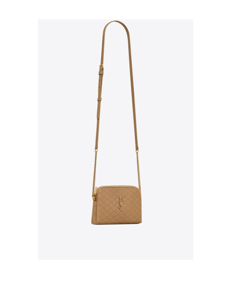 Saint Laurent Zipped Chain Pouch In Brown