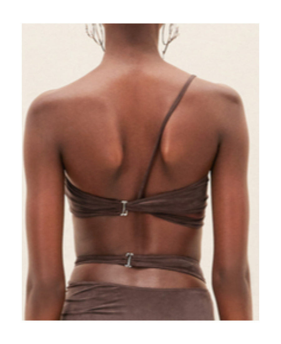 Jacquemus Le Bandeau Asymmetric Top In Black