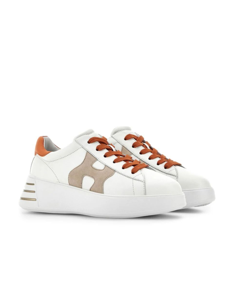 Hogan Rebel Sneakers In Nappa Leather Multicolor In White