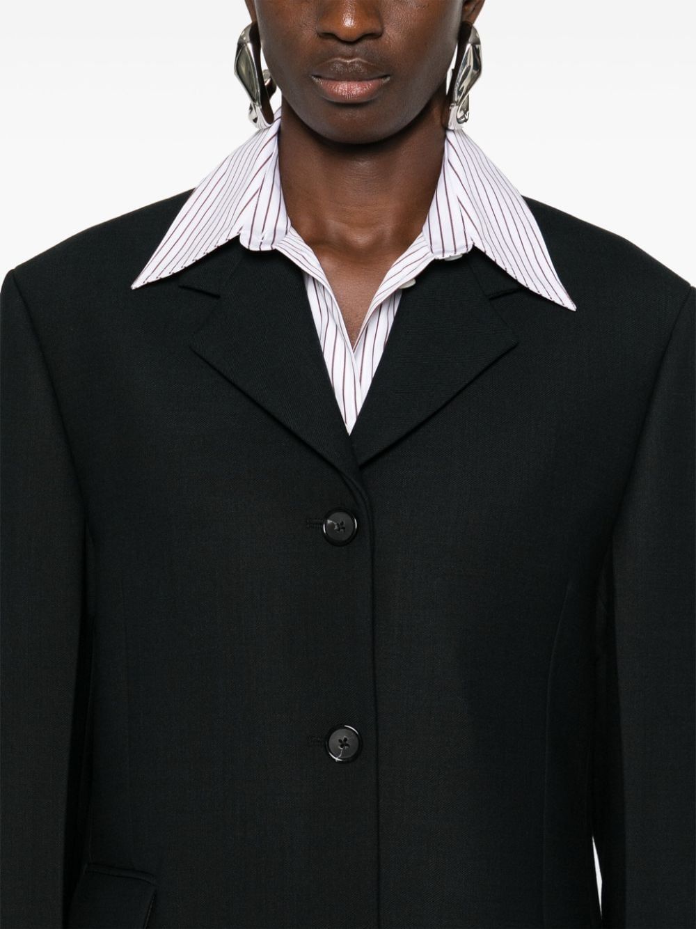 Shop Totême Long-sleeved Suit Coat In Black