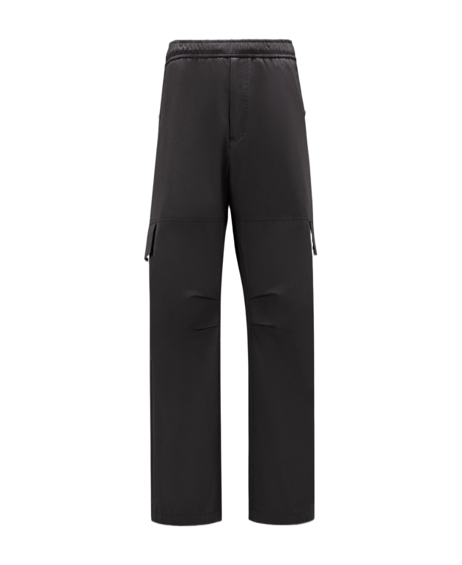 Moncler Logo-patch Cotton Cargo Trousers In Black