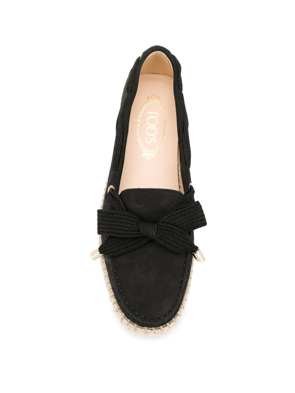 Tod's Straw-woven Love Shoes In Black