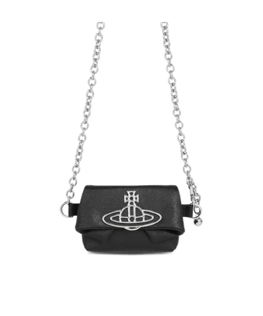 Vivienne Westwood Logo Shoulder Bag In Black