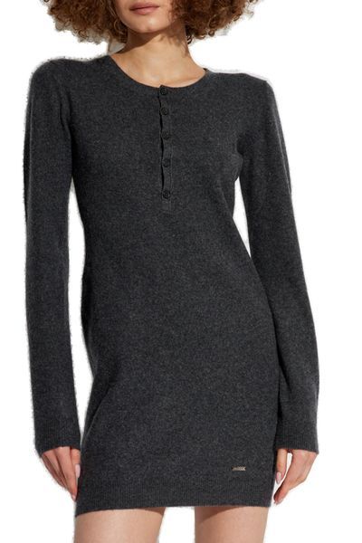 Dsquared2 Fine-knit Wool Minidress In Black