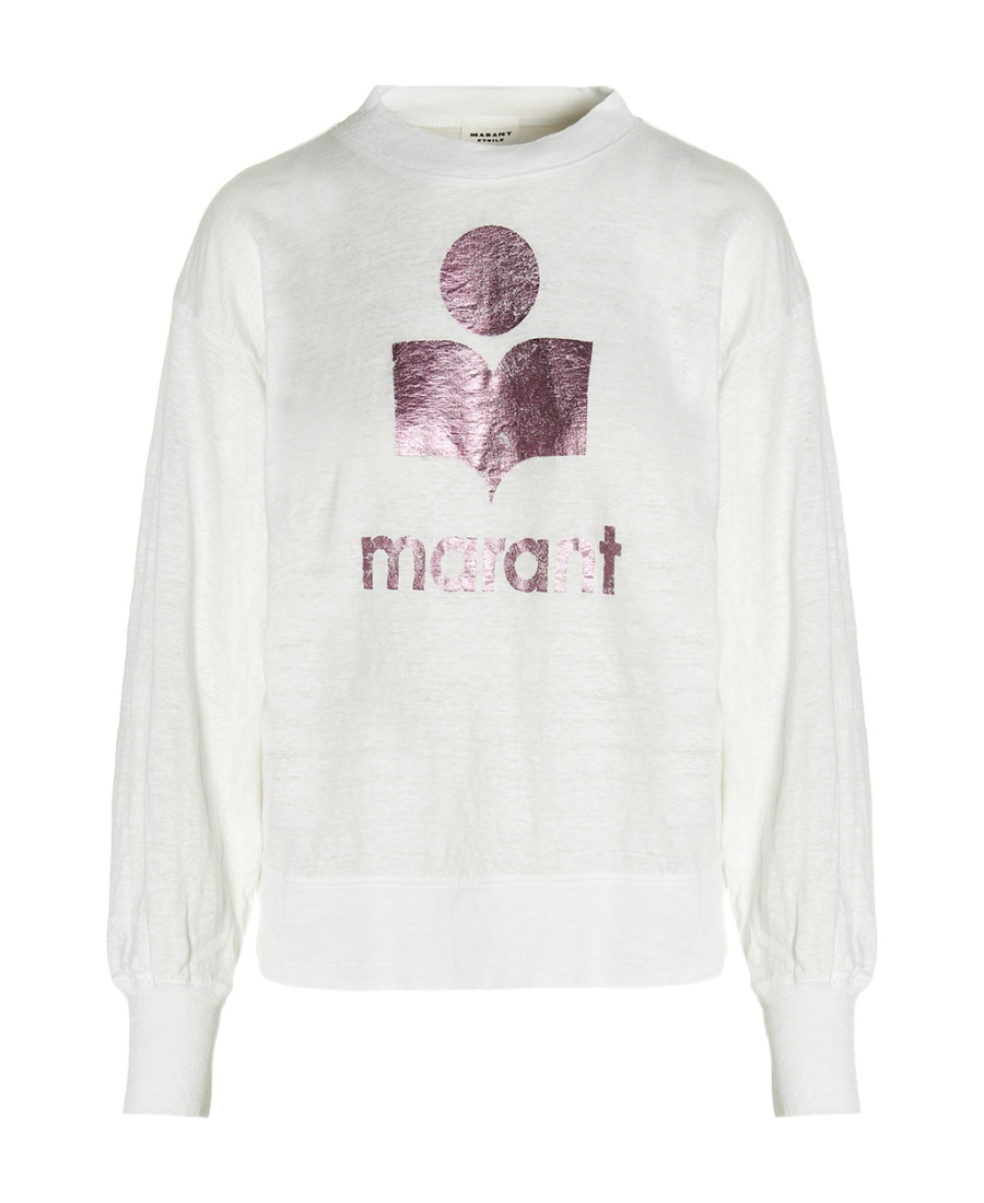 ISABEL MARANT ÉTOILE LOGO-PRINT LINEN TOP